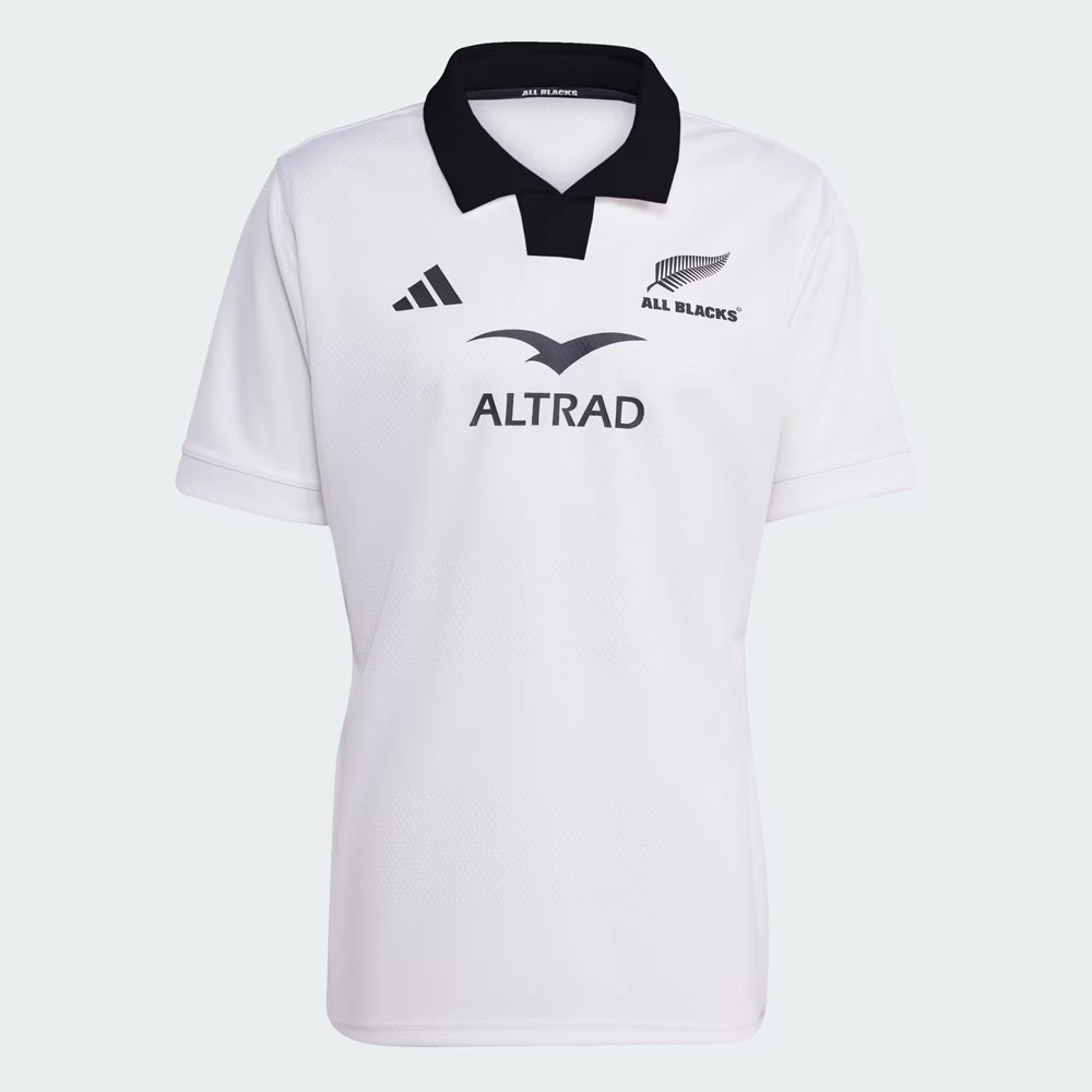 All Blacks Men's Away Rugby Shirt 2025–26 – adidas White Replica Jersey