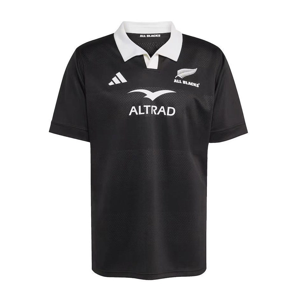 All Blacks Men's Home Rugby Shirt 2025–26 – adidas Black Replica Jersey