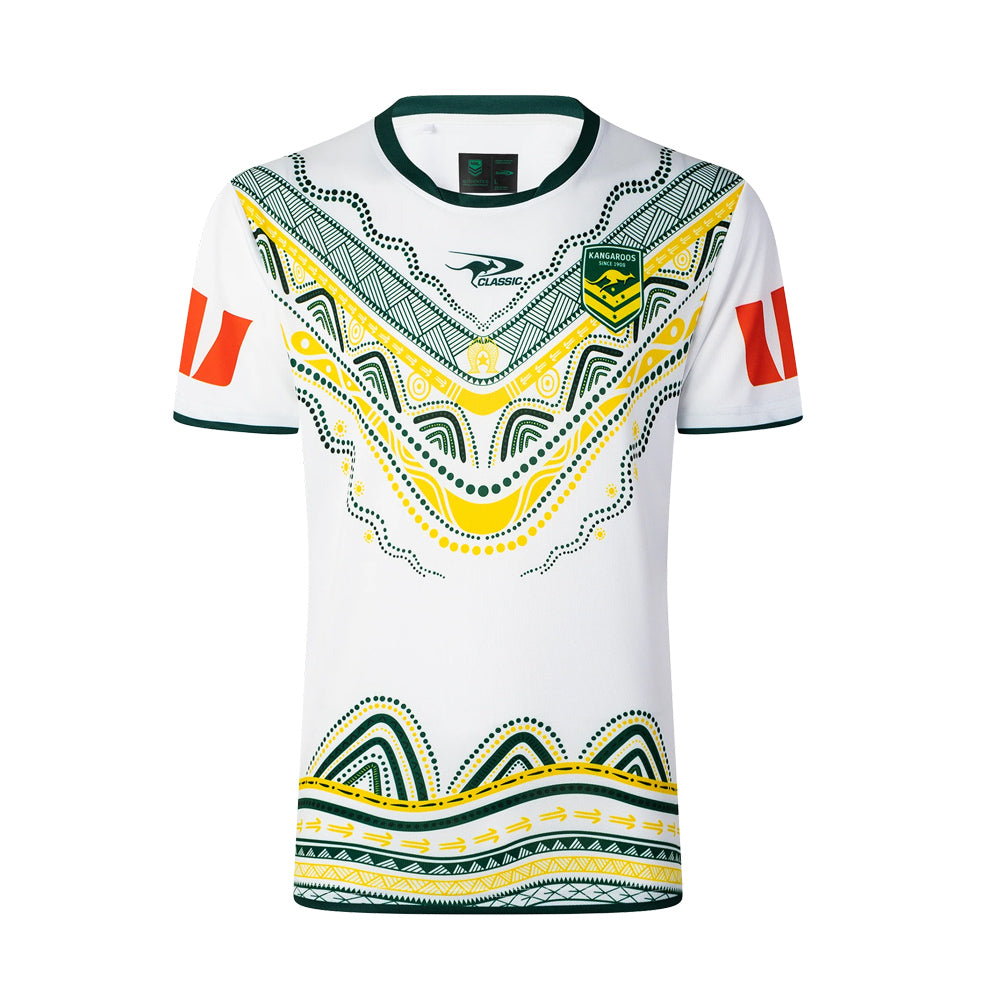 Australia Kangaroos 2026 Men's Rugby League World Cup Indigenous Jersey – White Classic Shirt