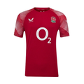 England Men's Pre-Match Rugby Shirt 2025–26 – Castore Red Training Top