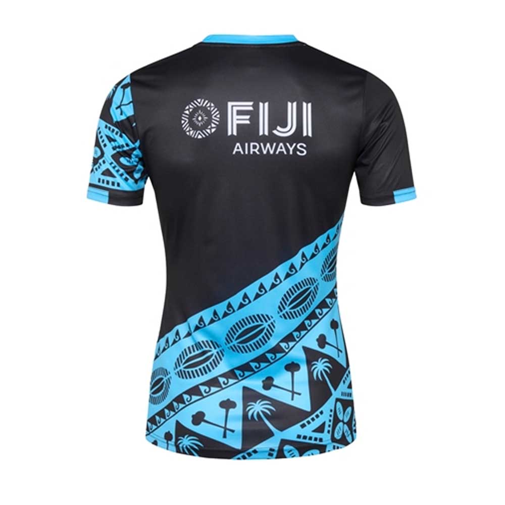 Fiji Rugby Men's 7s Pre-Match Jersey 2025–26 – Umbro Black & Blue Training Top