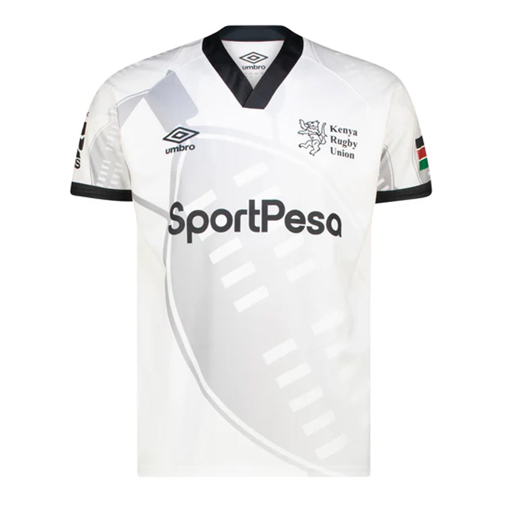 Kenya 7s 2025/26 Men's Away Replica Jersey – White Umbro Rugby Shirt
