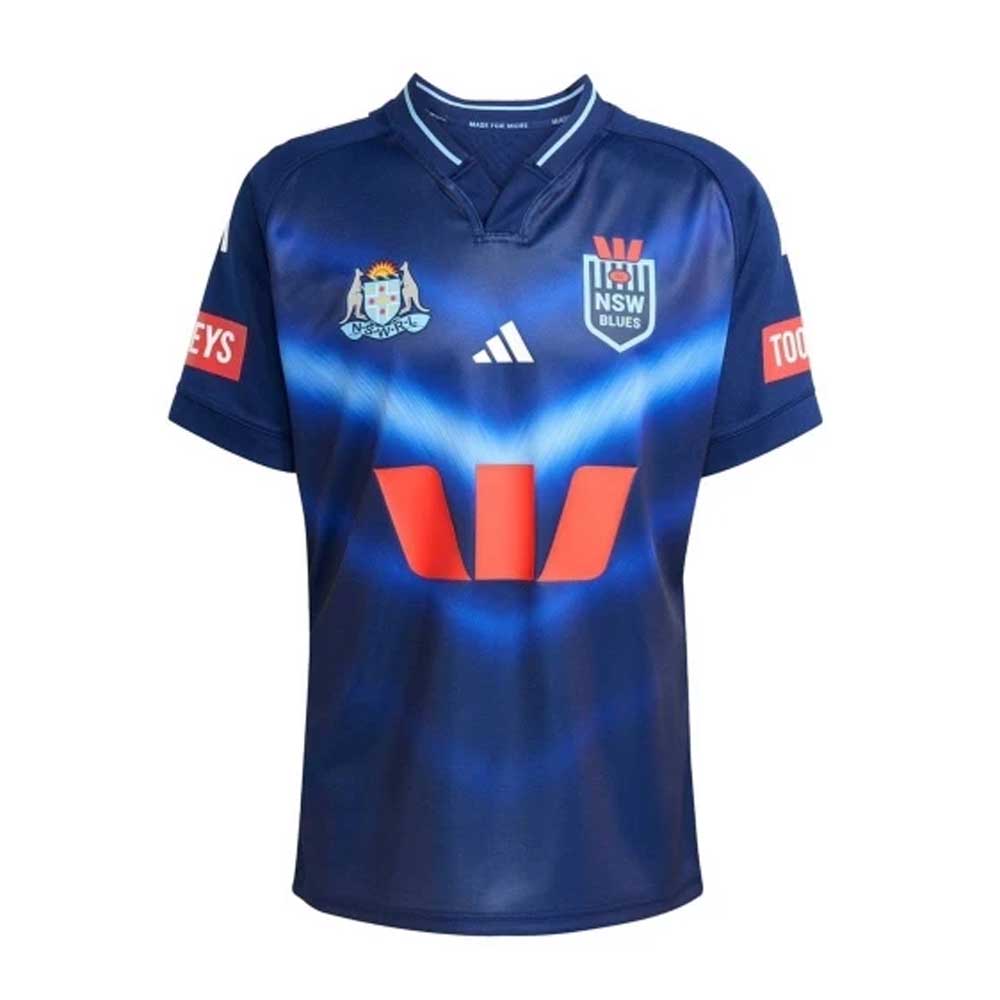 NSW Blues 2025 Men's Captain's Run Replica Rugby League Jersey – State of Origin adidas Shirt