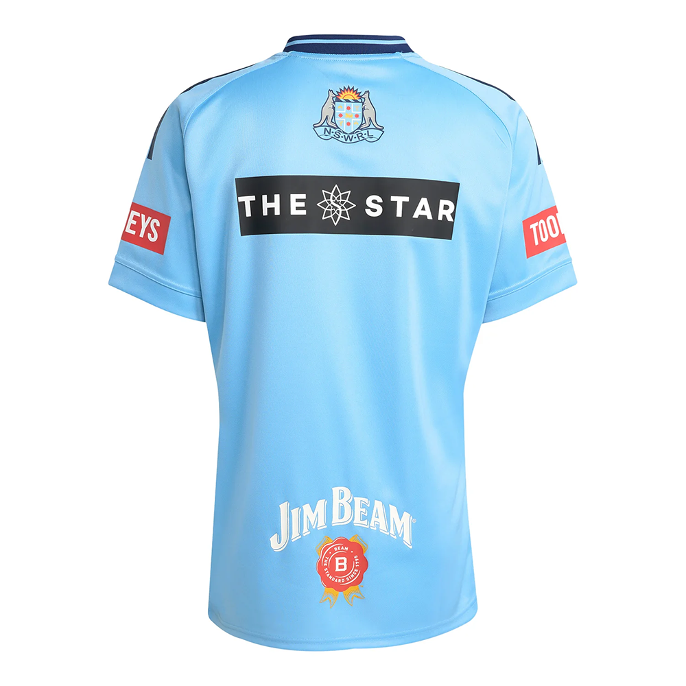 NSW Blues 2025 Men's Training Rugby Jersey – adidas State of Origin Blue Geometric Shirt