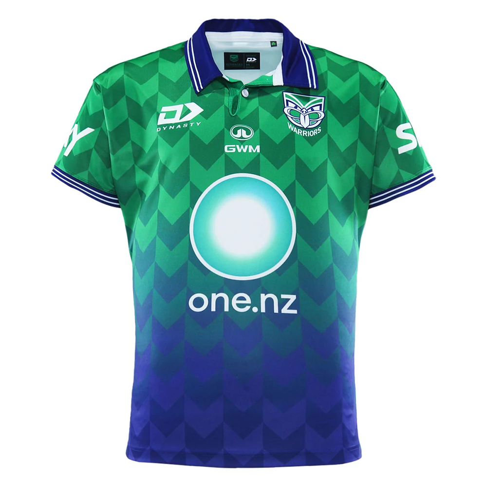 New Zealand Warriors Mens 2026 Pre-Season Rugby Jersey – Green & Blue Replica Shirt