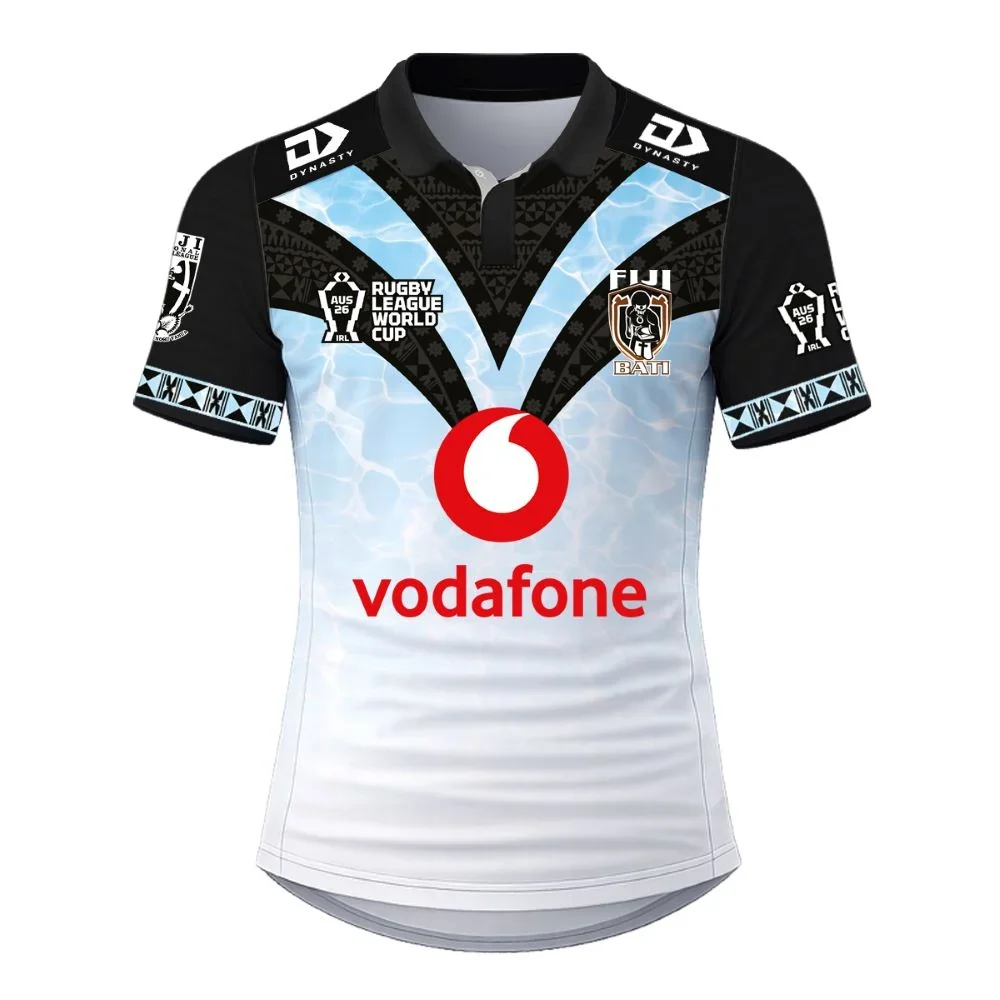 2026 RLWC Fiji Mens Home Rugby Jersey White Rugby Shirt