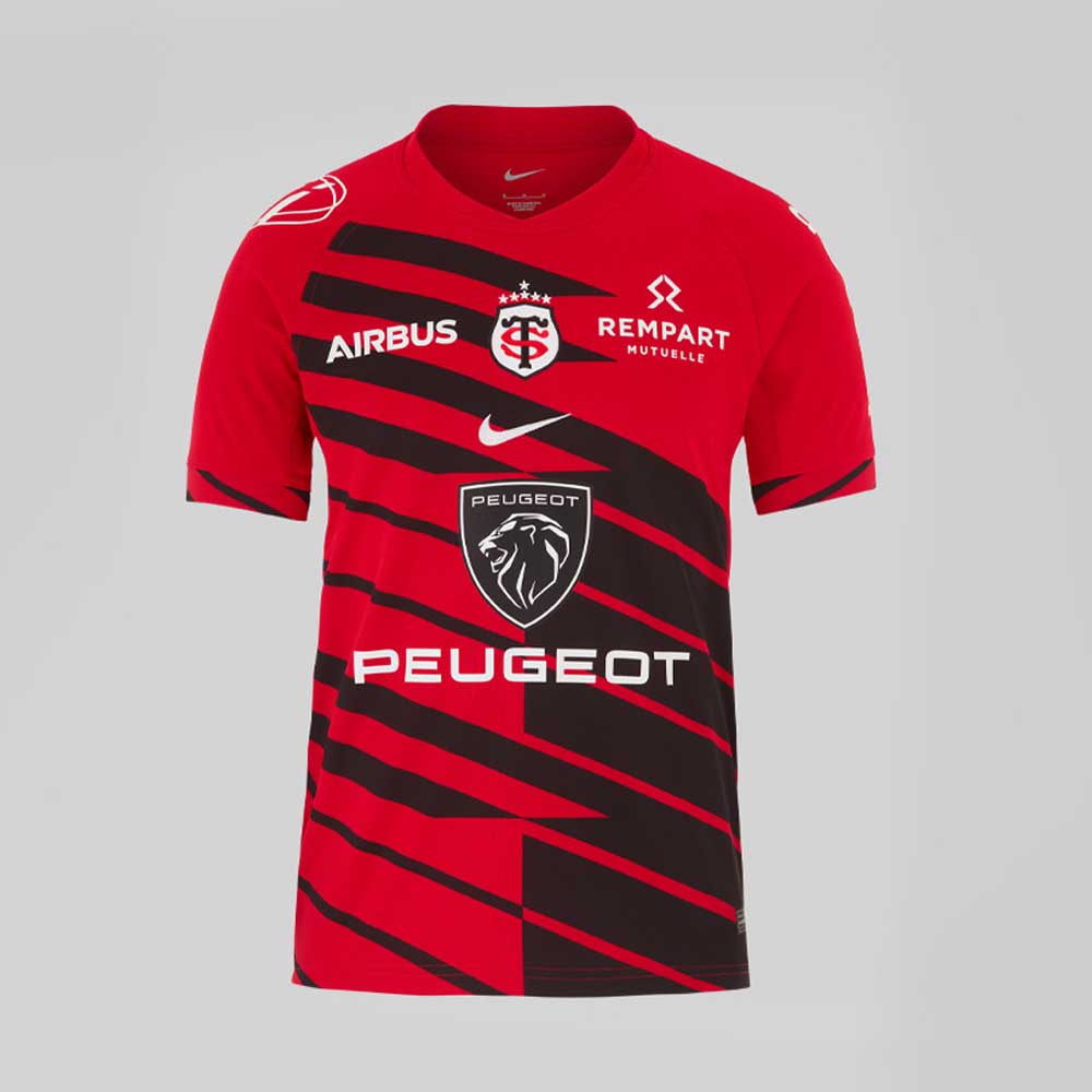 Stade Toulousain 2024/25 Men's Champions Cup Third Rugby Jersey – Red & Black Nike Shirt
