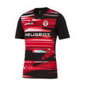 Stade Toulousain 2025/26 Men's Pre-Match Rugby Jersey – Red & Black Nike Warm-Up Shirt