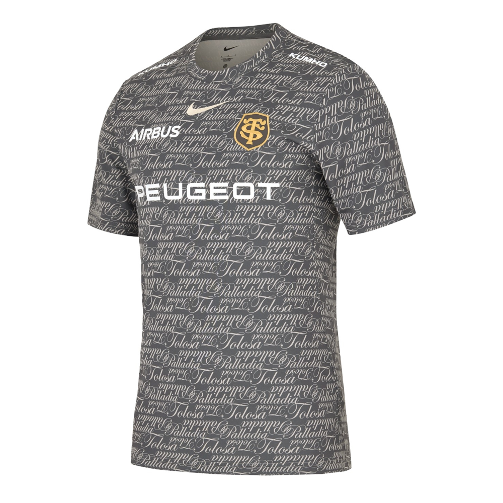 Stade Toulousain Capitolium Warm-Up Rugby Jersey 2025-26 – Mens Anthracite Shirt