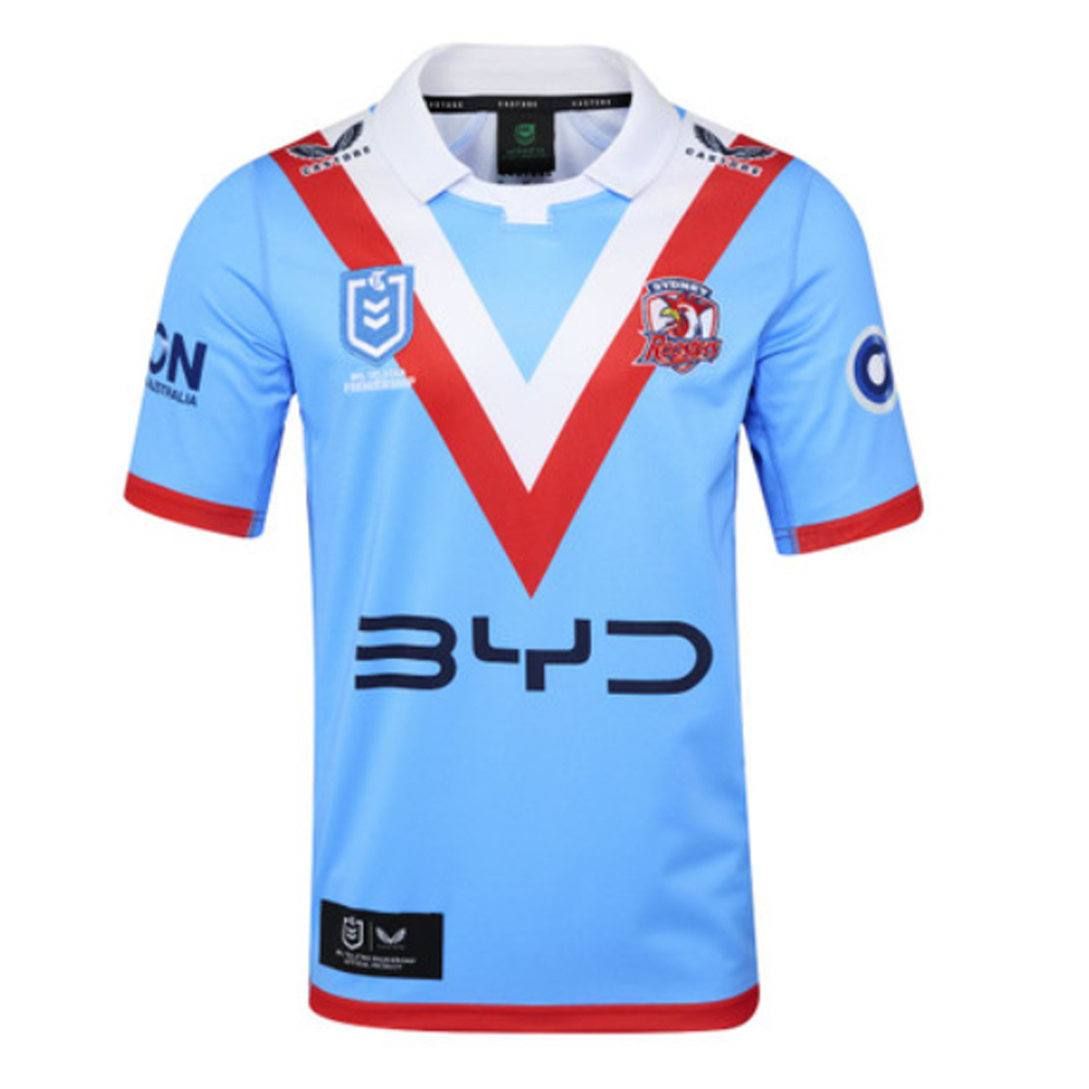 Sydney Roosters 2025 Men's ANZAC Rugby League Jersey – Bondi Blue