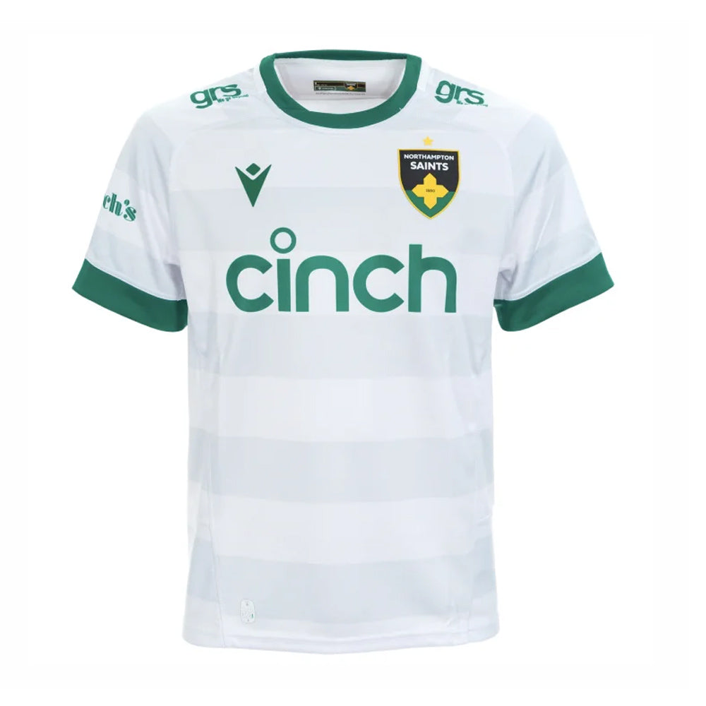 Northampton Saints 2024/25 Men's Away Rugby Jersey – White & Green