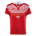 Tonga Rugby League 2025 Men's Home Replica Jersey – Red & White Ngatu Design